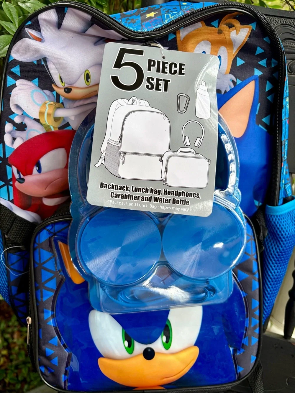 NWT SONIC THE HEDGEHOG Backpack & Lunch Set - 5 Piece